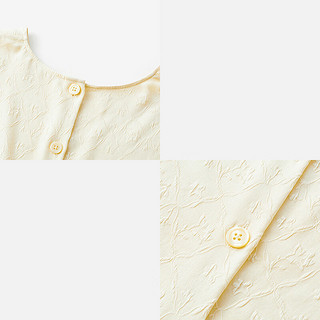 菲妮迪品牌真丝雪纺衫2024春桑蚕丝设计感高端气质圆领上衣女 鹅黄色 S