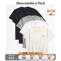 ABERCROMBIE & FITCH男装女装套装 24春夏5件装小麋鹿短袖T恤 358794-1 白色 S (175/92A)