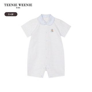 Teenie Weenie Kids小熊童装24春夏男宝宝纯棉舒适针织连体衣 蓝色 90cm