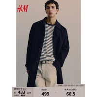 H&M男装外套2024春季时尚休闲标准版型轻便大衣1208303 海军蓝 170/92A S