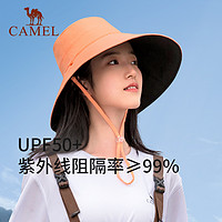 CAMEL 骆驼 防紫外线渔夫帽女夏季遮阳帽大沿帽遮脸大帽檐防晒帽子春秋