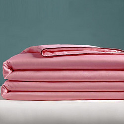 怡莉秀 水洗斜纹空调被可裸睡简约纯色夏季床上用品 夏被-玫红-可裸睡 150.200cm（单人使用）
