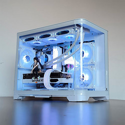 玩嘉 天幕白色MINI曲面玻璃海景房电脑机箱台式机MATX240/360水冷 天幕白（支持MATX/360水冷/40显卡