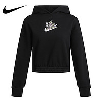 NIKE 耐克 2022春秋新款女装套头衫休闲短款加绒运动卫衣DH1375-010