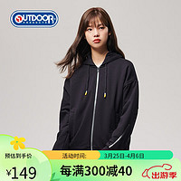 OUTDOOR PRODUCTS 新款女士休闲运动百搭连帽开衫卫衣 OFWY2032036 黑色 M