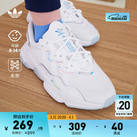 adidas OZWEEGO经典复古运动老爹鞋男女大童儿童阿迪达斯三叶草 白/蓝 36(220mm)
