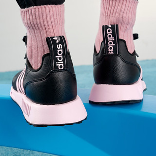adidas MULTIX J网面运动鞋男大童儿童阿迪达斯轻运动GW3007 黑/粉 37(230mm)