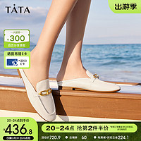 TATA 他她 2024夏时尚穆勒鞋高级包头拖鞋女7QC08BH4 米白 33