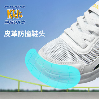 Skechers斯凯奇童鞋2024春男童网面透气运动鞋舒适轻便休闲鞋405283L 白色/多彩色/WMLT 35码