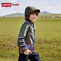 Levi's李维斯童装秋冬棉马甲外套男女童上衣保暖无袖外穿潮 深靛蓝 150/72(M)