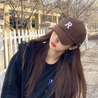 曼琪魅雅棒球帽子男女春夏简约百搭休闲显脸小软顶鸭舌帽潮ins刺绣遮阳帽 棕色(主图色) M(56-58cm)