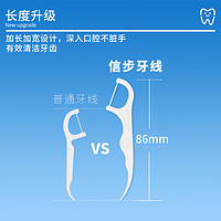 信步 加长款牙线棒细线便携式一次性剔牙护理牙线棒家庭装1000支