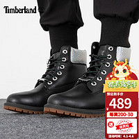 Timberland 马丁靴女鞋踢不烂户外休闲复古厚底黑色皮靴6寸高帮工装靴 A2M8G015