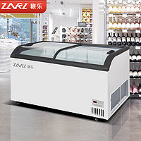 稚乐（ZARL）冰柜商用冷柜展示柜1.5米圆弧玻璃岛柜卧式雪糕柜低温冷冻柜曲面柜 便利店520Q 1.5米曲面柜【445L精致白】