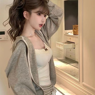 花思妍美貌代表 带胸垫吊带背心女bm蝴蝶结蕾丝内搭外穿显瘦短款上衣n4 杏色【甄选-高质量】 80-120斤