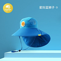柠檬宝宝 儿童防晒帽户外儿童太阳帽男女童夏季防紫外线沙滩帽渔夫帽 星际蓝狮子 帽围54cm