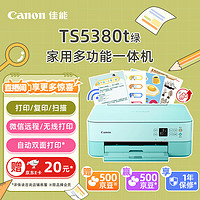Canon 佳能 TS5380t-粉绿 无线家用彩色喷墨多功能照片一体机（打印/复印/扫描/自动双面 学生作业/照片）