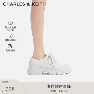 CHARLES&KEITH24春季新品英伦风厚底系带牛津鞋单鞋子女鞋女士CK1-70381030
