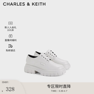 CHARLES&KEITH24春季新品英伦风厚底系带牛津鞋单鞋子女鞋女士CK1-70381030