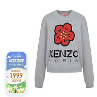 KENZO 凯卓 高田贤三女士珍珠灰棉质花朵刺绣套头衫 FD5 2PU380 3LD 94 L