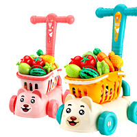 AprilSun 伊思朵 儿童购物车玩具宝宝手推学步车超市水果切切乐过家家仿真厨房男女 可拆卸+篮子