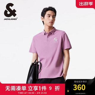 杰克·琼斯（JACK&JONES）春夏男士商务休闲胸前刺绣短袖POLO衫224206003 E16暗兰花粉 常规 E16暗兰花粉 165/88A/XS