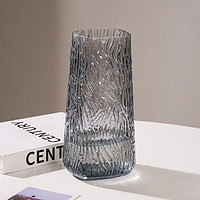 行湘 简约透明玻璃花瓶 摆件 树纹花瓶
