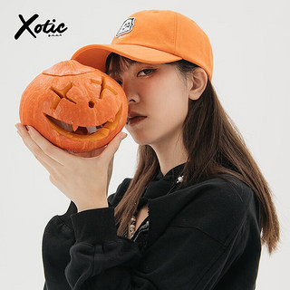 Xotic 原创卡通猫鸭舌帽贴布绣可爱弯檐帽软顶棒球帽男女韩版 黑色 55-61cm