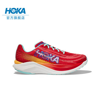 HOKA ONE ONE男女款夏季马赫X竞训公路跑步鞋MACH X速度缓震防滑 鲜红色/碧空色-男 42