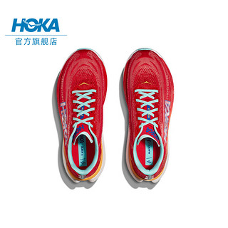 HOKA ONE ONE男女款夏季马赫X竞训公路跑步鞋MACH X速度缓震防滑 鲜红色/碧空色-男 46.5