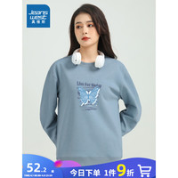 真维斯女装卫衣2024春季圆领印花套头上衣DY* 蓝色8500 190/112B/XXXL
