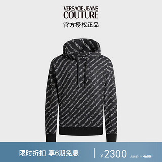 VERSACE 范思哲 Jeans Couture男装满印加绒连帽卫衣男黑色XXL