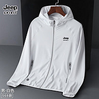 Jeep 吉普 防晒衣男女防晒服夏季速干透气户外JEEP568白色 M(建议100斤以下)