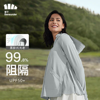 蕉下(beneunder)【杨幂】防晒衣女外套夏黑胶抗光老可拆卸面罩UPF50+加宽帽檐中长北欧灰M 【冰丝面罩款】北欧灰