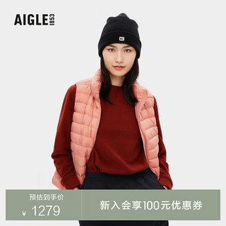 AIGLE艾高AAW22WOUI010女士WR防泼水户外鹅绒羽绒马甲 雾玫瑰色 AB102 36(160/84A)