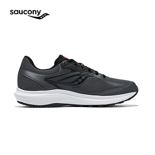 Saucony索康尼COHESION 凝聚17运动鞋男女减震透气慢跑鞋日常通勤跑步鞋 黑灰100  42.5