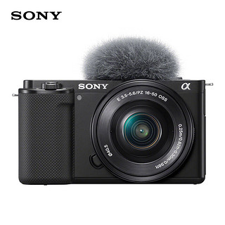 索尼（SONY） ZV-E10 Vlog微单相机标准镜头套装APS-C画幅小巧便携4K视频E10L 黑色(机身+1650镜头)【无内存卡】加赠UV镜 国产电池套装【续航更久】