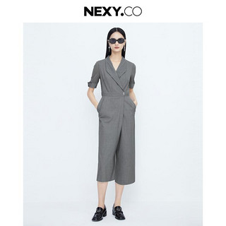 NEXY.CO 奈蔻 24新款春夏商务气质西装领七分阔腿女连体裤