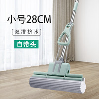 好太太海绵拖把胶棉吸水拖头家用地板拖滚轮挤水一拖净懒人拖地墩布 螺丝款 小号两排28cm
