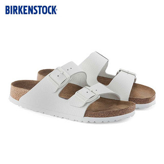 BIRKENSTOCK勃肯软木拖鞋男女同款双带拖鞋Arizona系列 白色窄版1024952 35