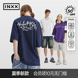 INXX 英克斯 APYD 防晒速干凉感抗菌短袖男女同款宽松休闲哥特字体T恤