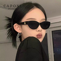 CAPONI 猫眼窄框墨镜女2024新款潮高级感美式复古网红眼镜辣妹偏光太阳镜