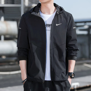 耐克（NIKE）舰店外套男装上衣 24春夏运动服防风衣透气休闲快干夹克 DD4747-010/ 2XL（185/100A）