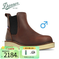 DANNER 都市户外休闲Bull Run Chelsea真皮男手工防滑耐磨中高帮工装靴 棕咖 15481EE加宽版 40