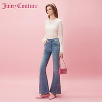 Juicy Couture 橘滋 星空秘境logo扣珠片星星刺绣喇叭女式牛仔裤