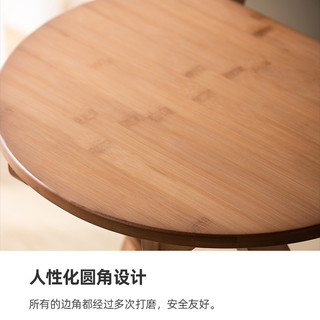 竹庭靠背吧台椅可折叠客厅高脚椅酒吧椅子现代简约家用餐厅吧台椅 原色中号免安装【升级款吧台椅】