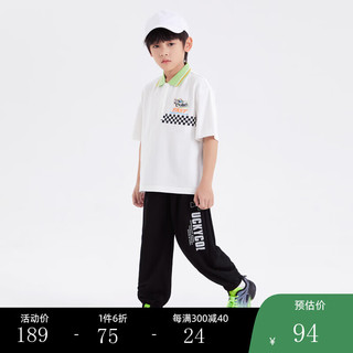 小猪班纳童装2024夏装儿童裤子中大童男童休闲裤男孩长裤夏季 黑色 150cm