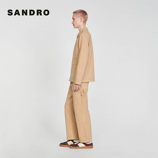 SANDRO2024春夏男装法式休闲合体牛仔夹克外套上衣SHPBL00756 米黄色 XS