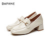 Daphne/达芙妮粗跟高跟鞋夏季小香风女鞋洋气爆款上档次