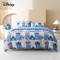 Disney 迪士尼 史迪奇磨毛四件套A类母婴级儿童卡通床单被套春秋床上用品